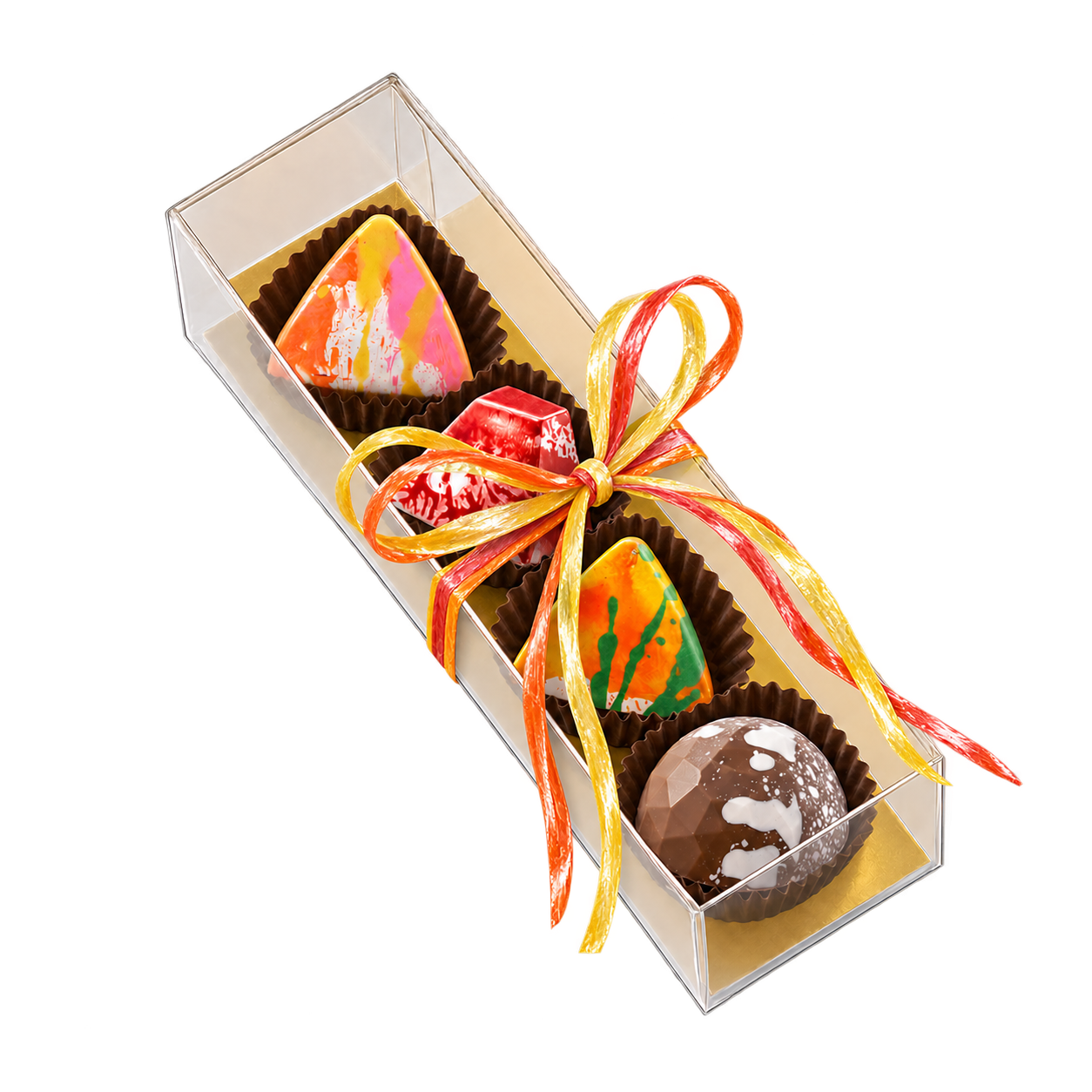 4-piece clear box packaging illustration